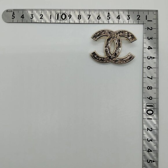 Chanel Brooch Pin Gold Black B24 B 597-050925 - Picture 9 of 9